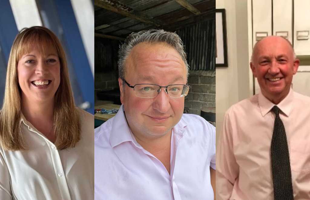 Three photographs show our new Trustees Alicia Coghlan, Alex Froom and John Biggs, smiling to camera.