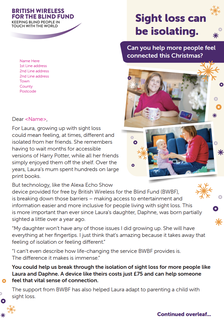 A picture of our Christmas appeal 2024 letter.